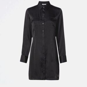 Calvin Klein Satin Mini Shirt Dress